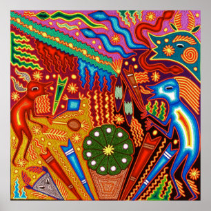 Oaxaca Mexico Mexican Tribal Art Boho Travel Poster