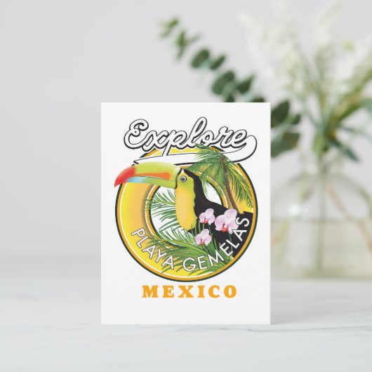 Oaxaca Mexique logo de voyage Carte postale (Debout devant)