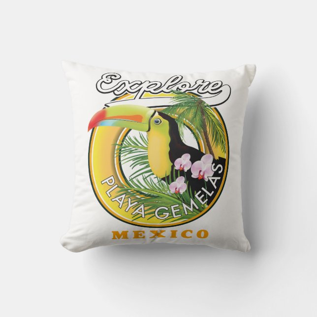 Oaxaca Mexique voyage logo Coussin jeté (Recto)