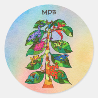 Oaxacan Kikkikkerboom van het leven Aangepast mono Ronde Sticker