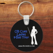 OB Cues Dames 9-Ball Tour Logo Sleutelhanger (Voorkant)