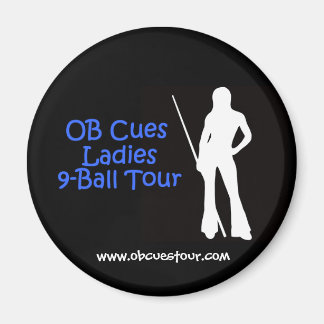 OB Cues Dames 9-Ball Tour Magnet Logo (2) Magneet