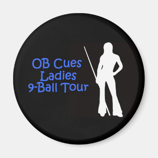 OB Cues Dames 9-Ball Tour Magnet Logo Magneet