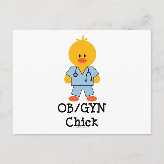 OB/GYN Chick-Briefkaart Briefkaart (Voorkant)