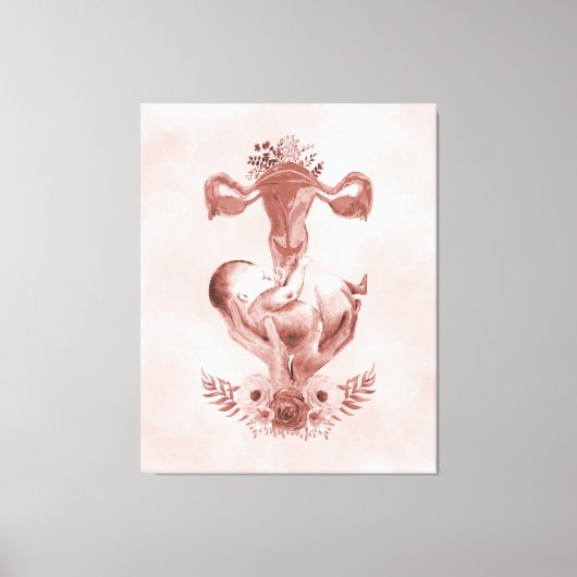 Ob/Gyn MidWITSERSE BRODBAARHEID Cervix Ovaria Canvas Afdruk (Voorkant)