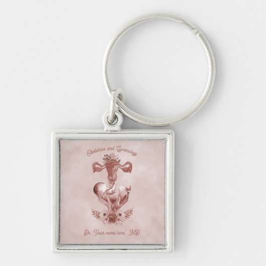 Ob/Gyn MidWITSERSE BRODBAARHEID Cervix Ovaria Sleutelhanger (Voorkant)