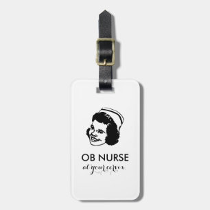 OB NURSE - op je baarmoederhals! Bagagelabel