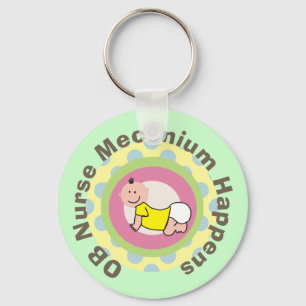 OB Zurse Gifts "Meconium Happens" Sleutelhanger