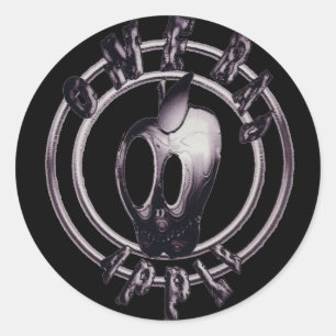 OBA metalen appel schedel logo sticker