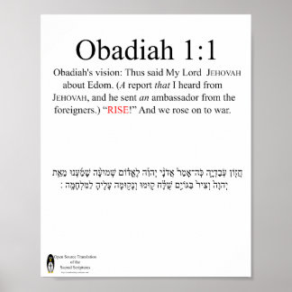 Obadja 1:1 Poster