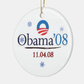 Obama'08 Herdenking Kerstmis Keramisch Ornament (Links)