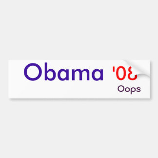 Obama, '08, oeps bumpersticker