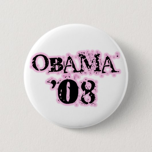 Obama 08 Roze Edge Button (Voorkant)