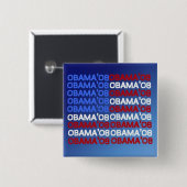OBAMA;08 VLAG Square Button (Voorkant /achterkant)