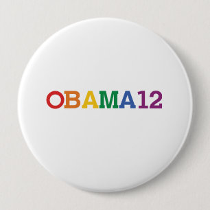 OBAMA 12 RAINBOW -.png Ronde Button 4,0 Cm