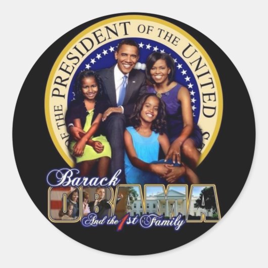 OBAMA-1E FAMILIE Blad van Stickers (Voorkant)