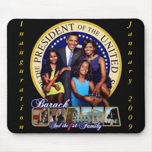 OBAMA-1ST FAMILIE-Mousepad Muismat (Voorkant)