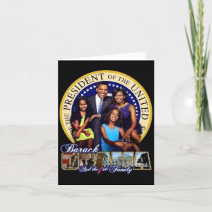 OBAMA-1ST FAMILIE-Wenskaart Kaart
