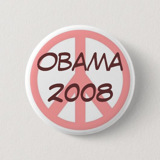Obama 2008 Button Pink Brown (Voorkant)