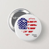 Obama 2008 Heart Flag Button 61025 (Voorkant /achterkant)