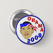 OBAMA 2008 RONDE BUTTON 5,7 CM (Voorkant /achterkant)
