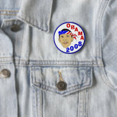 OBAMA 2008 RONDE BUTTON 5,7 CM (In situ)