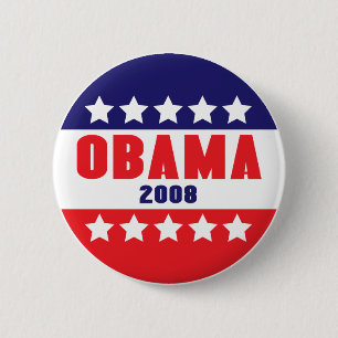 Obama 2008 Stars & Bars Button 61017