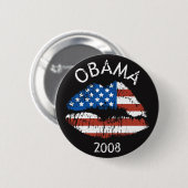 Obama 2008 US Lips Button 61015 (Voorkant /achterkant)