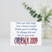 Obama 2009 briefkaart (Staand voorkant)