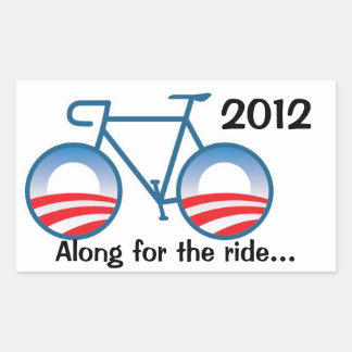 Obama 2012 Bike - Along voor de rit... Rechthoekige Sticker