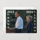 Obama 2012 en Clinton 2016 Briefkaart (Voorkant / Achterkant)