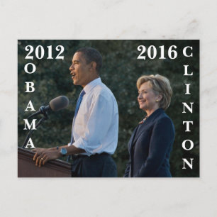 Obama 2012 en Clinton 2016 Briefkaart