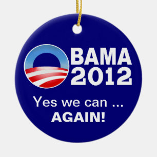 Obama 2012 - Ja we kunnen ... Nogmaals! Patriotic Keramisch Ornament