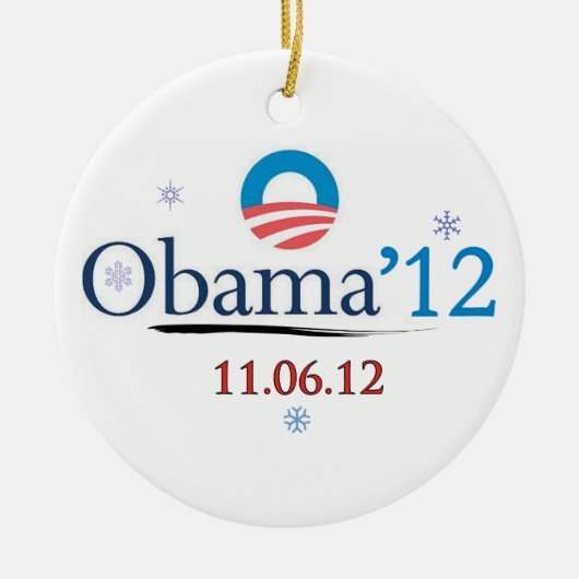 Obama 2012 kerstversiering keramisch ornament (Voorkant)