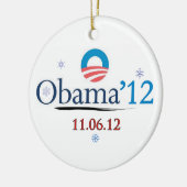 Obama 2012 kerstversiering keramisch ornament (Links)