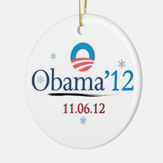Obama 2012 kerstversiering keramisch ornament (Links)