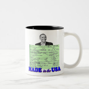 Obama 2012 Made in USA Tweekleurige Koffiemok