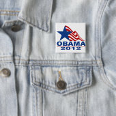Obama 2012 Merchandise Vierkante Button 5,1 Cm (In situ)