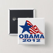 Obama 2012 Merchandise Vierkante Button 5,1 Cm (Voorkant /achterkant)