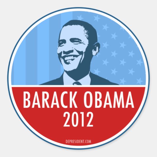 Obama 2012 ronde sticker (Voorkant)