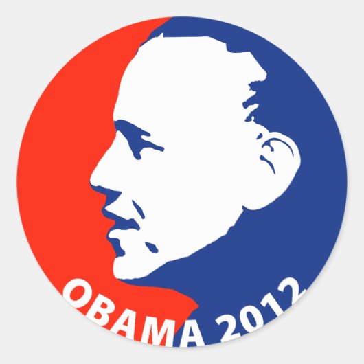 Obama 2012 ronde sticker (Voorkant)