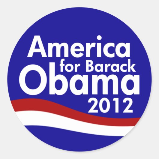 Obama 2012 ronde sticker (Voorkant)