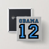 Obama 2012 vierkante button 5,1 cm (Voorkant /achterkant)