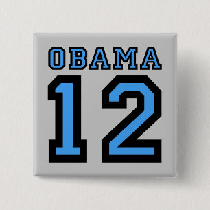 Obama 2012 vierkante button 5,1 cm