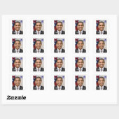 OBAMA 2012 VIERKANTE STICKER (Vel)