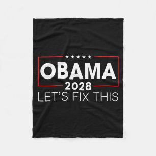 Obama 2028 3e termijn Laten we dit oplossen Obama  Fleece Deken