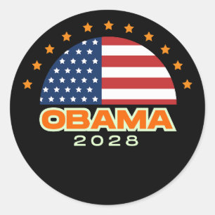 Obama 2028 Amerikaanse vlag hoop Ronde Sticker