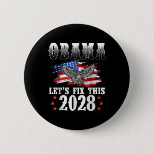 Obama 2028 Amerikaanse vlag Obama voor President 2 Ronde Button 5,7 Cm