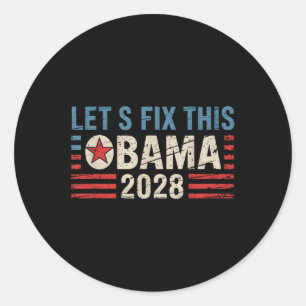 Obama 2028 grappige politieke patriottische verki Ronde Sticker
