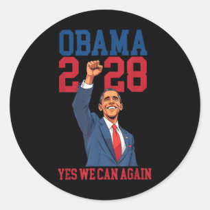 Obama 2028 grappige politieke patriottische verki Ronde Sticker
